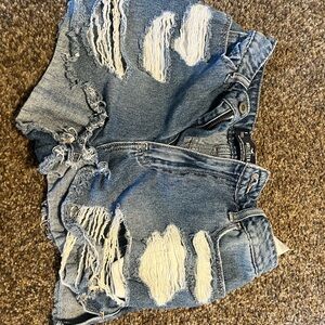 Hollister Blue Distressed Jean Shorts